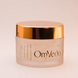 OmVeda Silver Soothe Treatment Gel 50ml cream jar with gold lid, front label