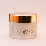 OmVeda eye transform 50 ml cream jar with OmVeda logo on label