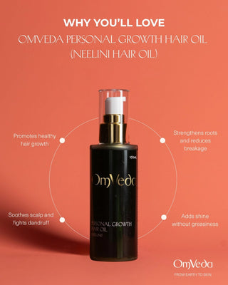 OmVeda Personal Growth Hair Oil (Neelini Hair Oil) 100ml - OmAyur Wellness