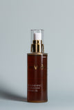 OmVeda strengthening massage oil: amber glass bottle with gold pump, 100ml